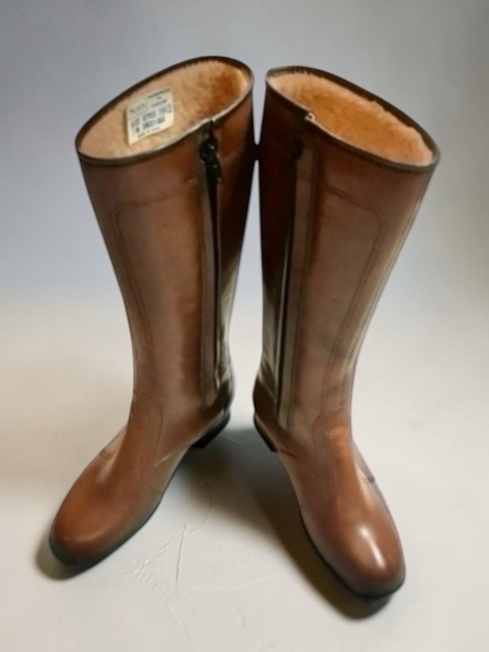 Vintage Sears Cognac Brown Waterproof Rain Boots 70s Style Size 7